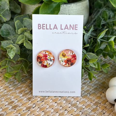 Winter Blooms 18mm Rose Gold Stud Earrings