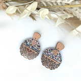 Multi Sparkle Timber Scalloped Boho Earrings