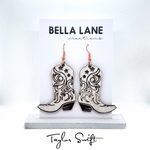 Taylor Swift Cowgirl Boot Earrings in White