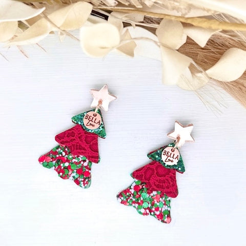 Christmas Tree 3 tiered Earrings