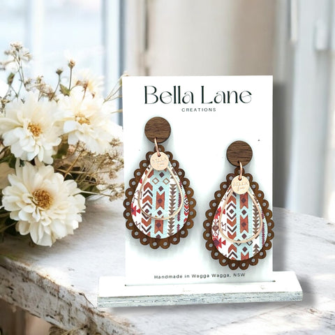 Arizona Scalloped Timber Earrings