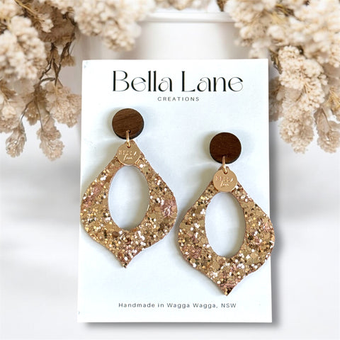 Rose Gold Sparkle Boho Earrings