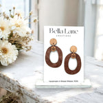 Tan Oval Hoop Earrings