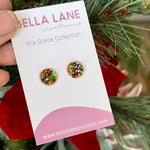 Christmas Sparkle 10mm Rose Gold Stud Earrings