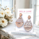 Beige Sparkle Rose Gold Tuscan Earrings