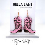 Taylor Swift Cowgirl Boot Earrings in Pink