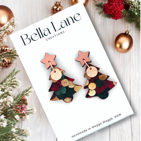 Confetti Mini Christmas Tree Earrings