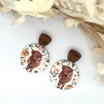 Floral Cow Luna Earrings Style 2