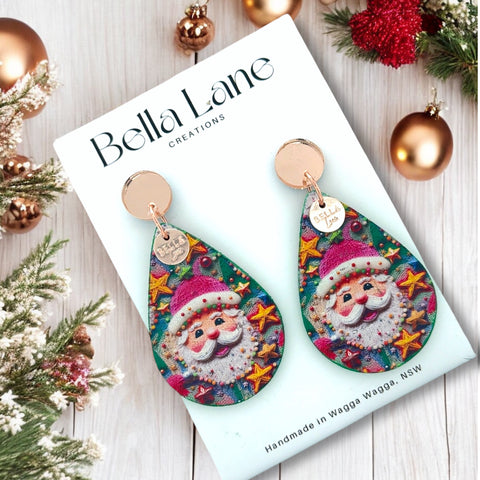 Santa Clause Teardrop Earrings