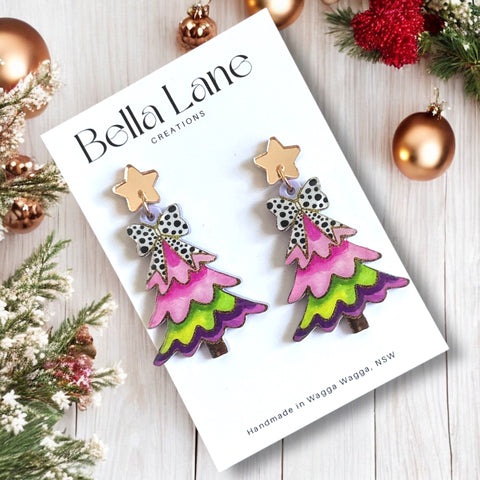Whimsical Confetti Christmas Trees