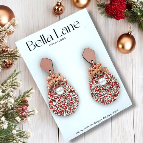 Luxe Mini Christmas Pearl Drop Earrings