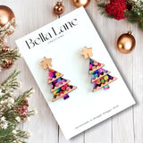 Mini Neon Christmas Lights Zig Zag Earrings