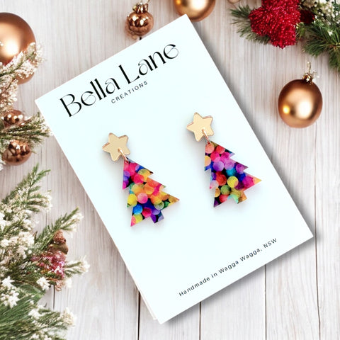Mini Neon Christmas Lights Earrings