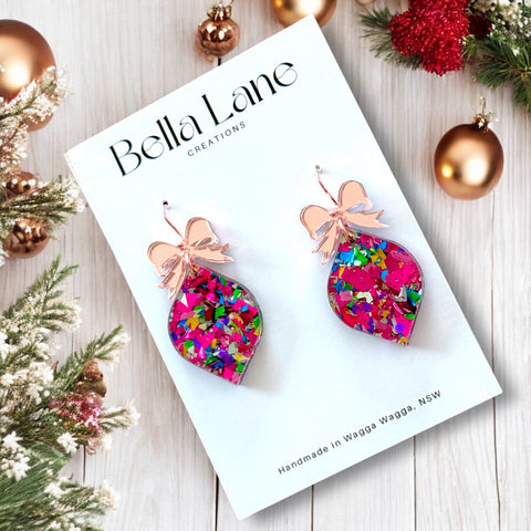 Christmas Disco Diva Bauble Earrings