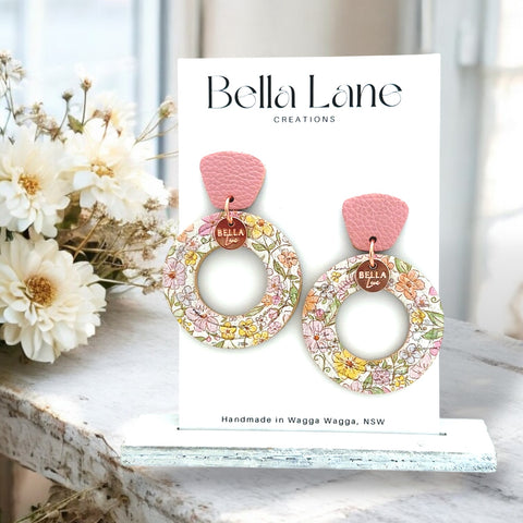 Liberty Blossom Hoop Embossed Earrings