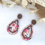 Coral Autumn Teardrop Earrings
