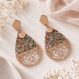 Confetti Bloom Lotus Teardrop Earrings