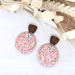 Baby Pink + Rose Gold Sparkle Earrings