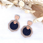 Pebbled Navy Weave Earrings