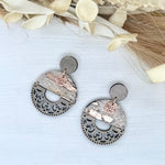 Rose Gold Cow Hyde Tuscan Earrings