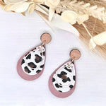 Leopard + Millennium Pink Drop Earrings