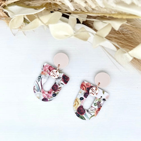 Autumn Roses Mini Arc Earrings