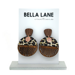 Chocolate Leopard Lattice Luna Earrings