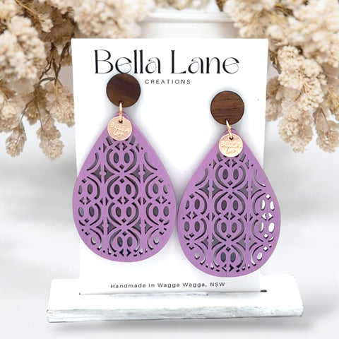 Purple Eden Lace Teardrop Earrings