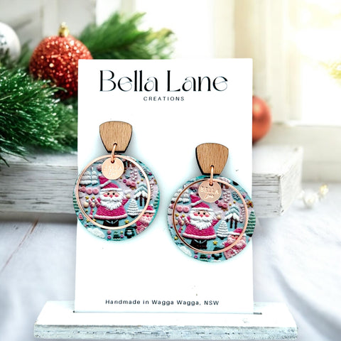 Jolly Santa Christmas Luna Earrings