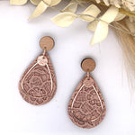 Creamy Blush Lace Teardrop Earrings