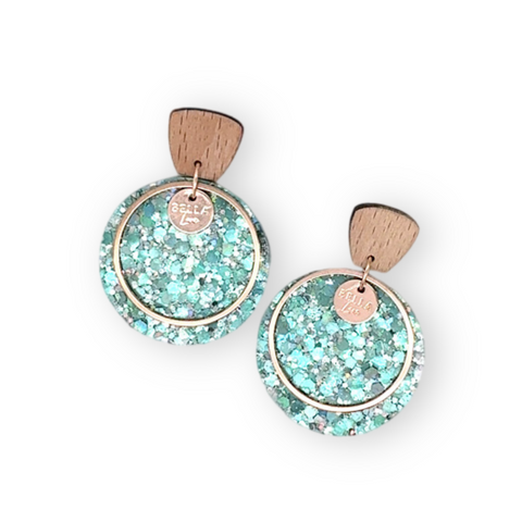 Aqua Green Holographic Luna Earrings