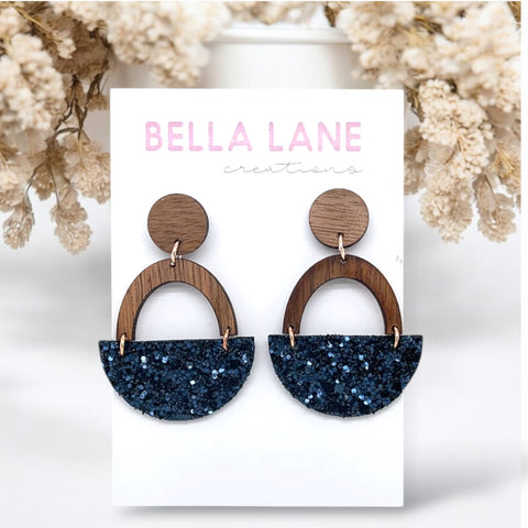 Navy Glitter Bella Drops