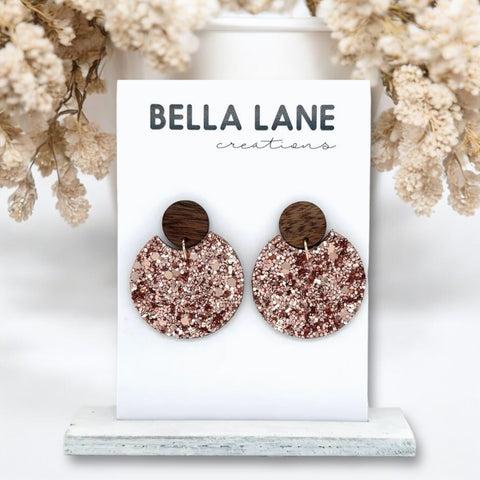 Rose Gold Sparkle Luna Earrings