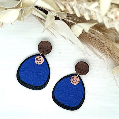 Black + Cobalt Blue Baby Earrings
