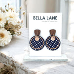 Navy Polka Dot Luna Earrings