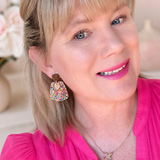 Pink Hundreds & Thousands Sprinkle Mini Trapezium Earrings