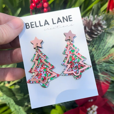 Christmas Sprinkles Christmas Tree Earrings
