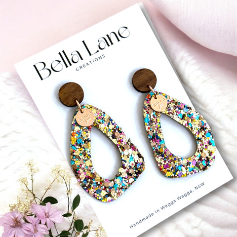 Rainbow Sparkle Organic Earrings