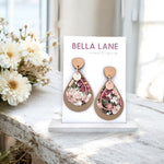 Beige + Floral Garden Earrings