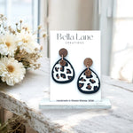 Black + White Leopard Baby Earrings