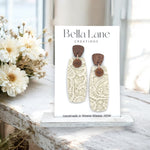 Ivory Lace Bar Earrings