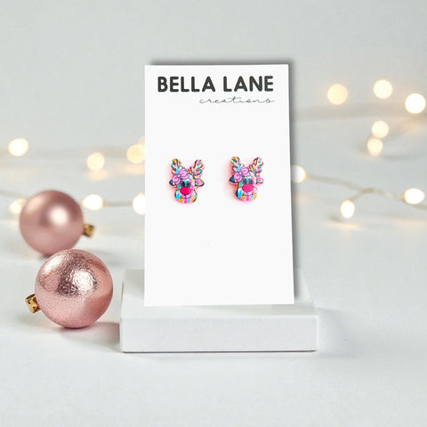 Candy Pop Reindeer Studs