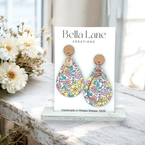 Yellow Floral Liberty Earrings