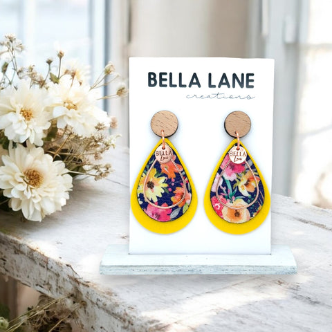 Floral Sunshine Teardrop Earrings