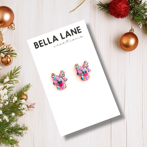 Candy Pop Reindeer Studs