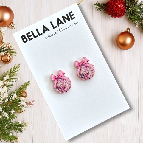 Mini Blush Pink Disco Bauble Studs