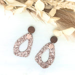 Rose Gold Sparkle Organic Earrings