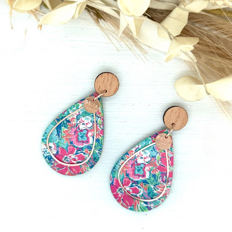 Tropical Garden Teardrop Earrings