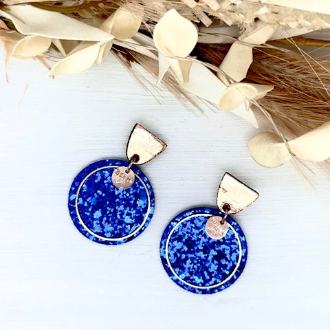 Cobalt Blue Sparkle Luna Earrings