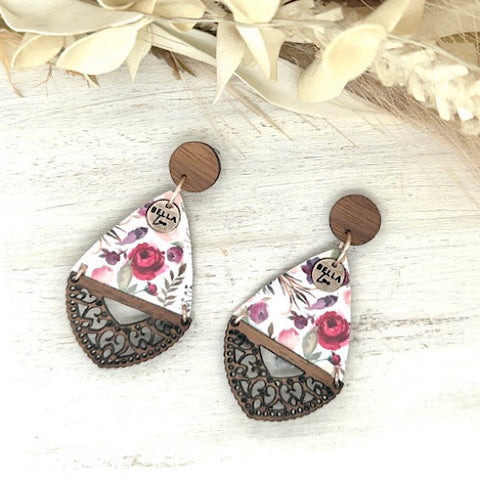 Purple Blooms Timber Tuscany Earrings